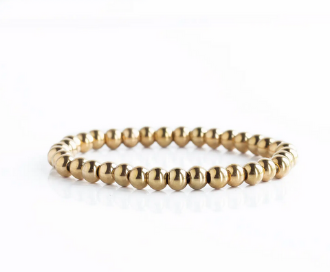 Layering Bracelets-6mm Gold Stacking Bracelets-Smooth