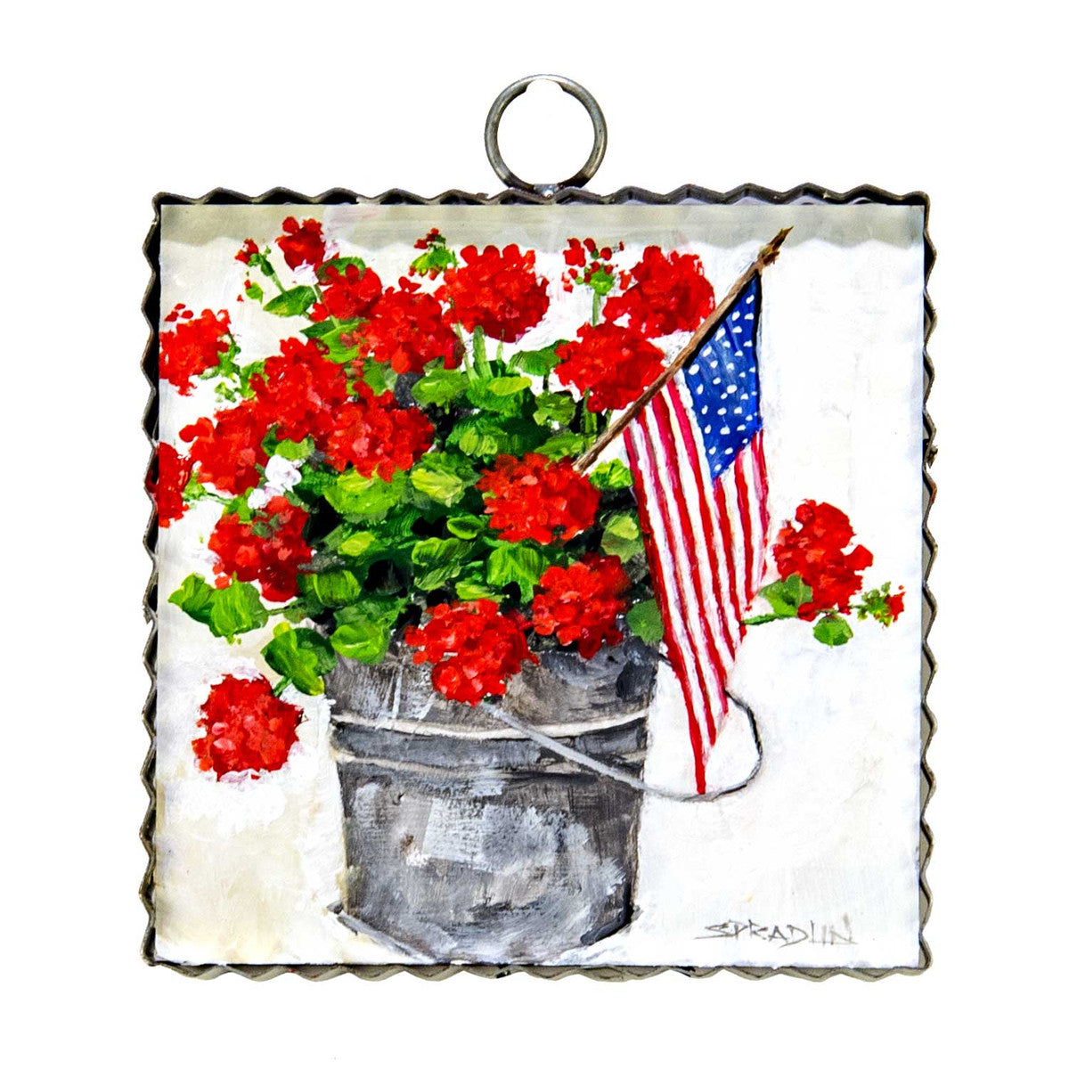 RTC Mini Bucket of Geraniums Print