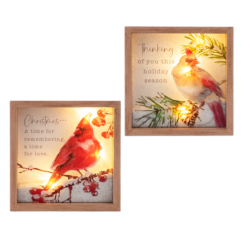 Christmas Cardinal Shadow Box Plaques