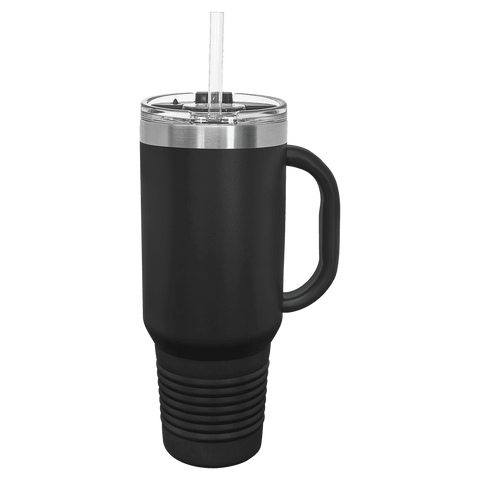 40 oz. Black Travel Mug with Handle