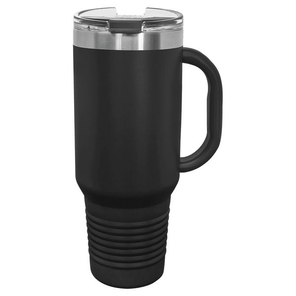 40 oz. Black Travel Mug with Handle