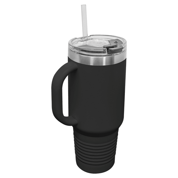 40 oz. Black Travel Mug with Handle