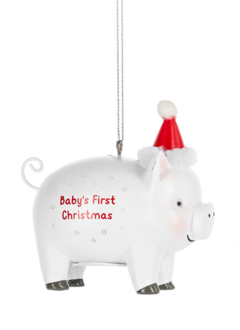 Piggy Bank Ornament Baby's First Christmas