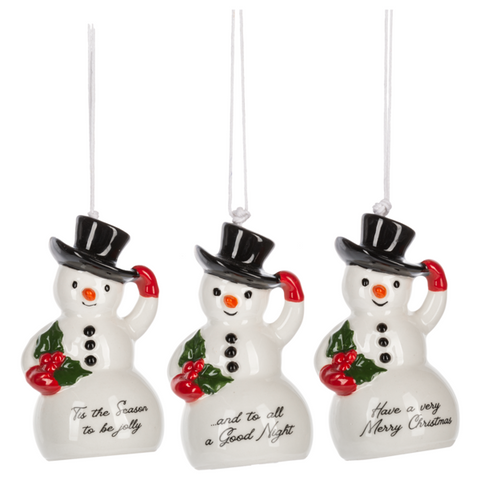 Snowman Bell Ornaments - Have A Very Merry Christmas