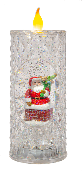 LED Light Up Shimmer Santa Candle