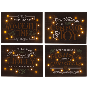 LED Light Up Holiday Message Art Blocks