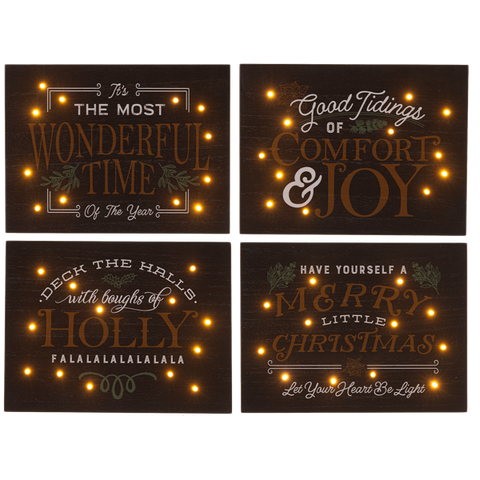 LED Light Up Holiday Message Art Blocks