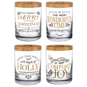 Holiday Messages Low Ball Glasses