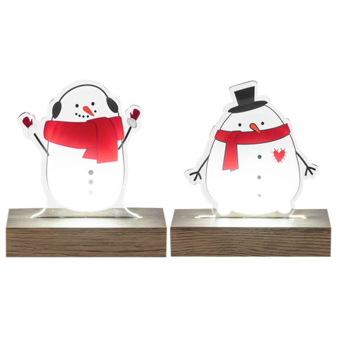 LED Light Up Snowman Tabletop Figurines