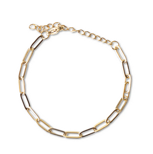 Gold Chain Bracelet-Paper Clip