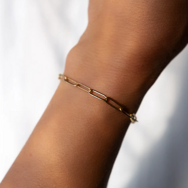 Gold Chain Bracelet-Paper Clip