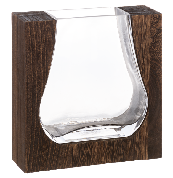 Modern Wood with Glass Inlay Vase