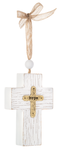 Blessed, Faith, Hope Layered Cross Ornament