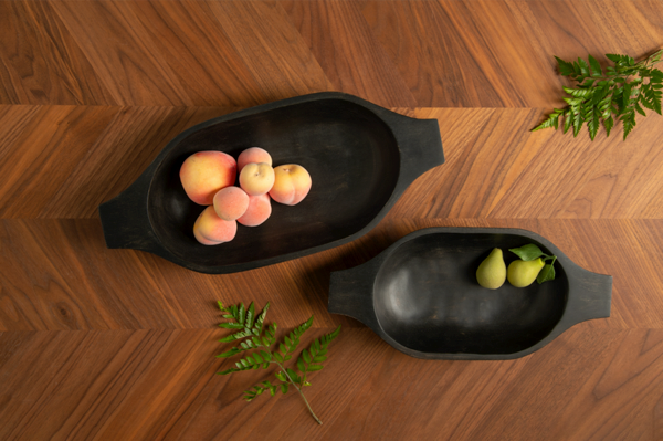 Black Dough Bowl with Handles