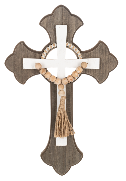 Layered Wood Cross Wall Plaque