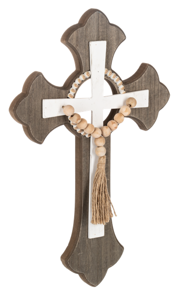 Layered Wood Cross Wall Plaque