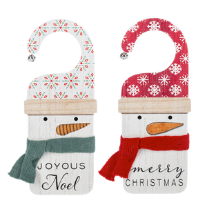 Snowman Door Hanger with Jingle Bells