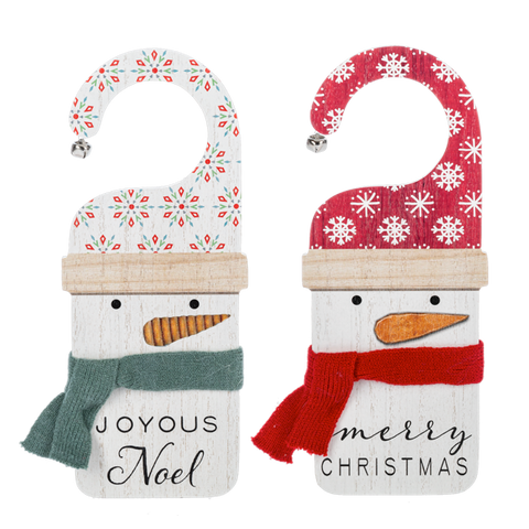 Snowman Door Hanger with Jingle Bells