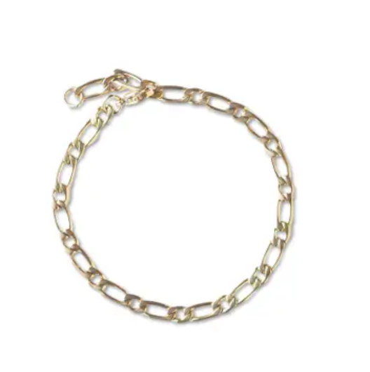 Gold Chain Bracelet-Figaro, Gilded