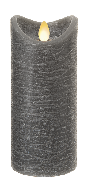 Charcoal LED Textured Wax Pillar Candle(Large)