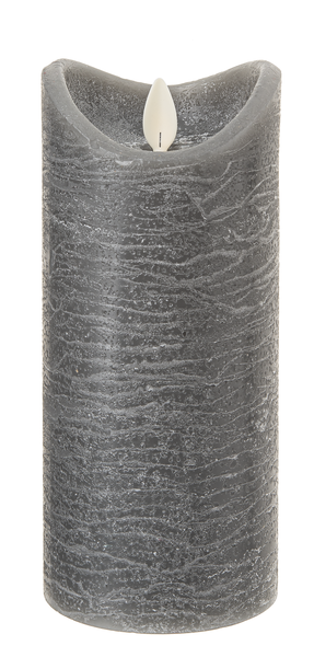 Charcoal LED Textured Wax Pillar Candle(Large)