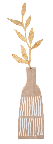 Twig Leaves in Vase Figurine Set