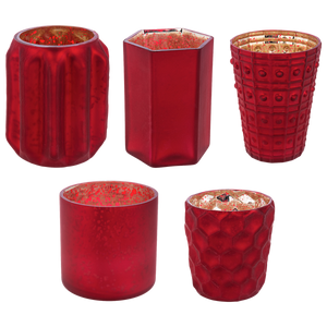 Cranberry Mercury Votive Holders