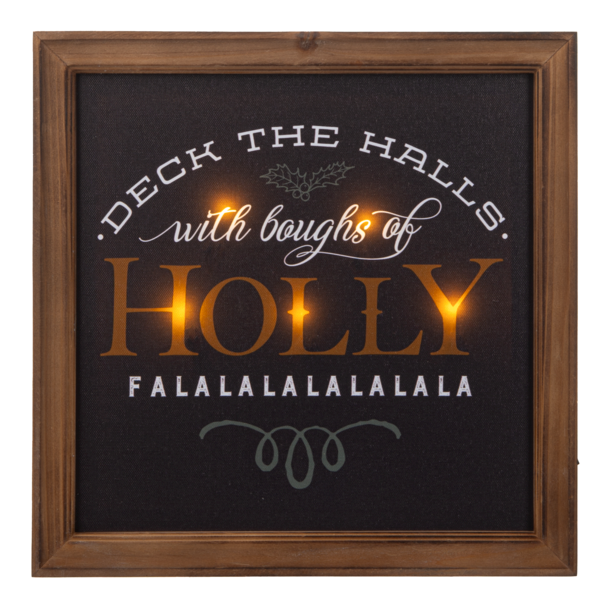 LED Light Up Holiday Message Wall Decor Canvas