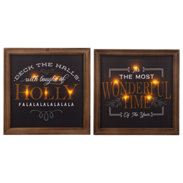 LED Light Up Holiday Message Wall Decor Canvas