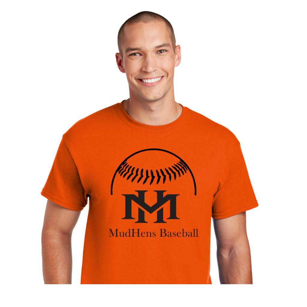 Mudhens DryFit Tee - Baseball with Mudhens Name Design
