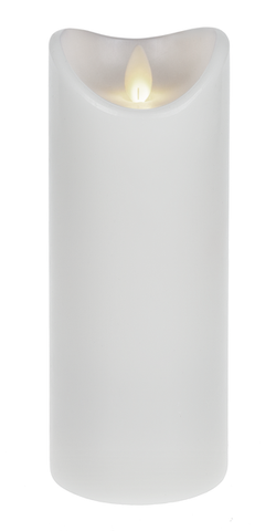 Wax LED Pillar Candle - White (Large)