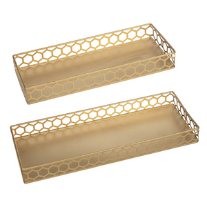 Gold Honeycomb Decorative Tray