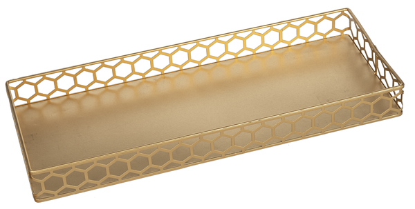 Gold Honeycomb Decorative Tray