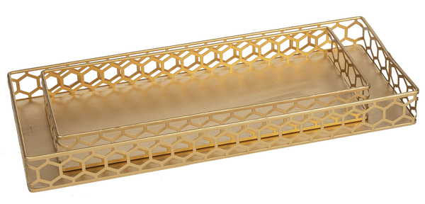 Gold Honeycomb Decorative Tray