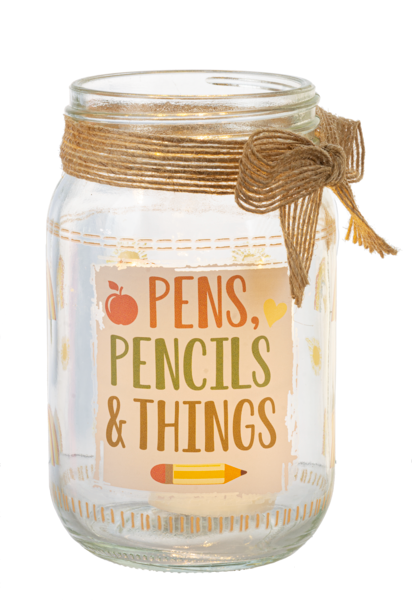 Light Up Mason Jar Pencil Holders