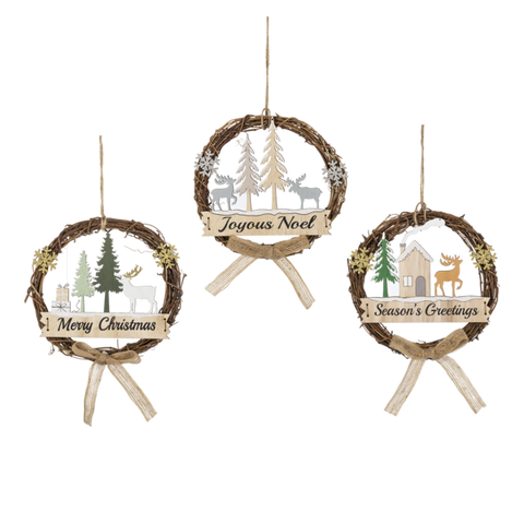 Cozy Cabin - Laser Cut Wreath Ornaments